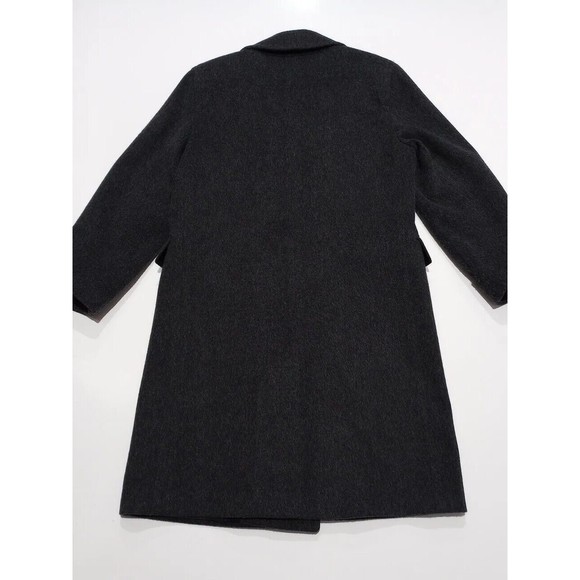 Larry Levine Women's Overcoat Size 8 Gray 100% Wool Double Breasted Winter Coat - Picture 11 of 14